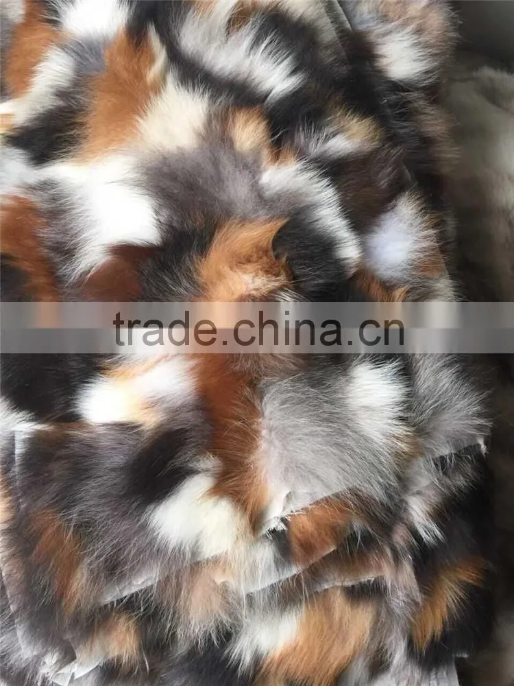 Real Fox Skin Natural Color Animal Fur Plate