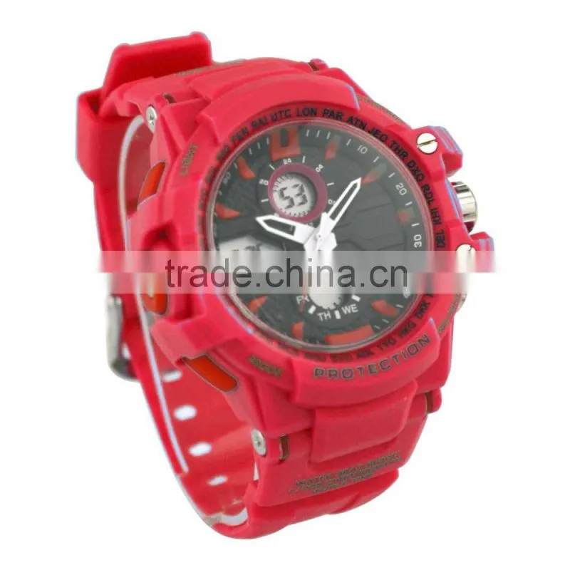 LP1370 Hot product pantone color pu strap dual time vogue watch