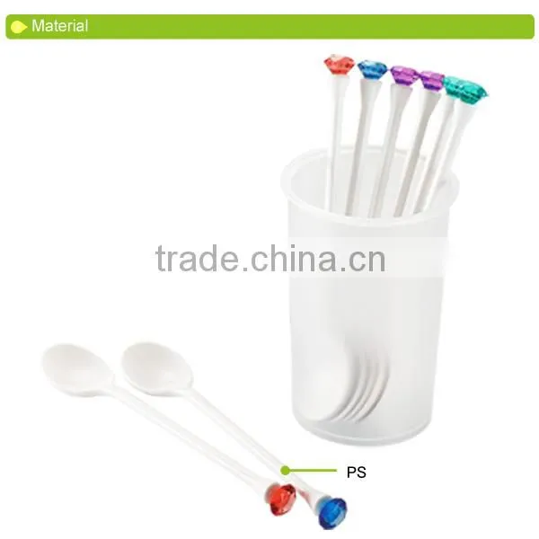 D657 Diamond Coffee Spoon Plastic Spoon Dessert Spoon