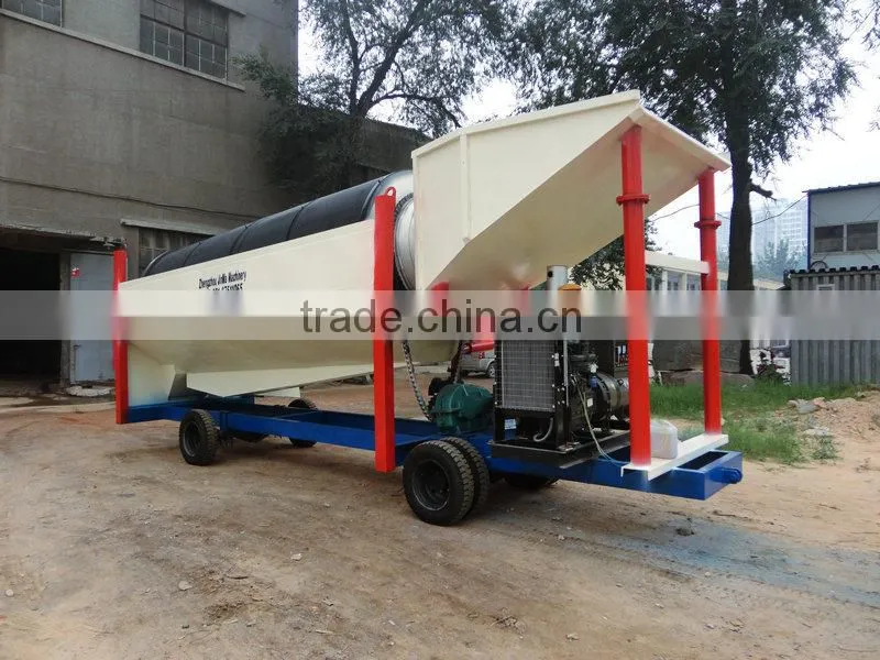Placer gold washing plant trommel screen machine