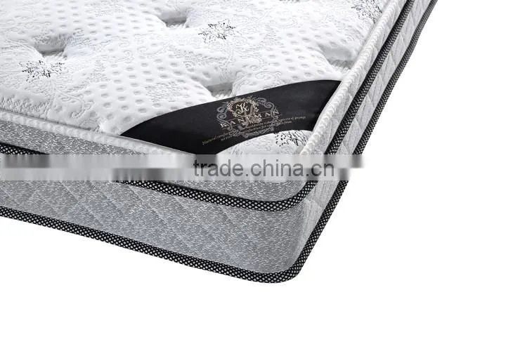 Luxury bedroom set euro pillow top pocket spring mattress with nice cover