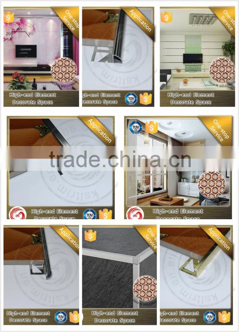 Ceramic white silver tile trim aluminium tile trim bullnose tile trim