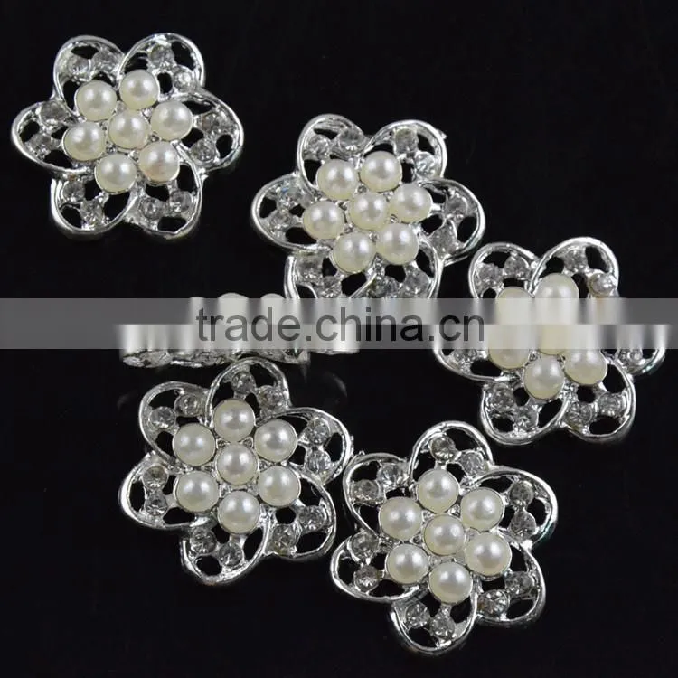 20MM Wholesales Bulk Cheap Silver Plated Alloy Snowflake Crystal Rhinestone Button For Baby Girl Jewelry Garment Accessory