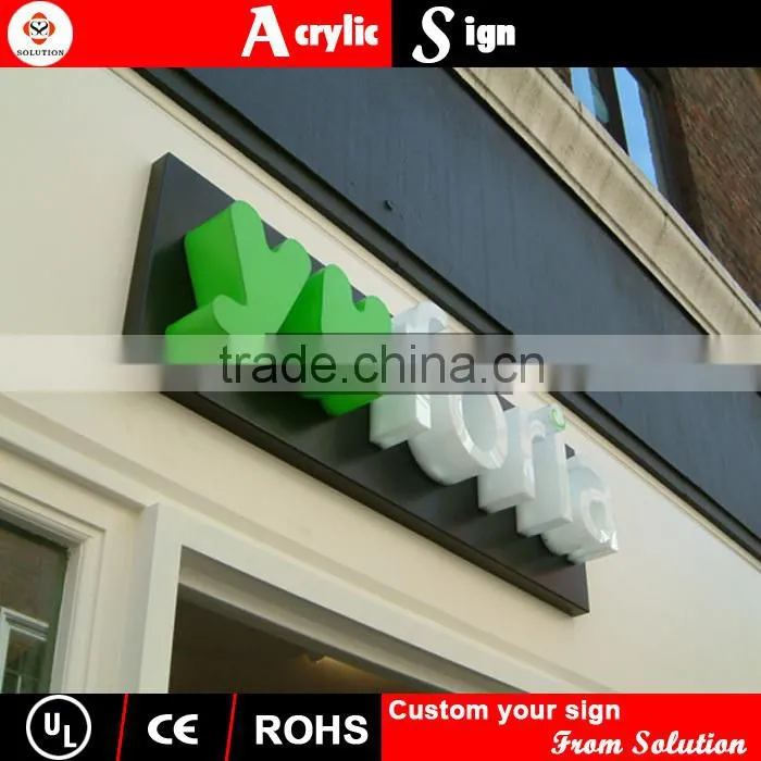 3D acrylic LED light letters highlight outdoor