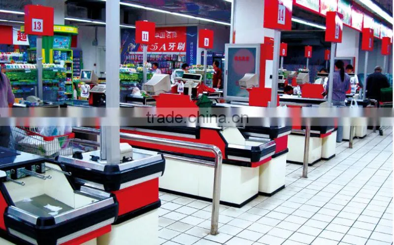2015 Supermarket Checkout Counter with conveyor belt