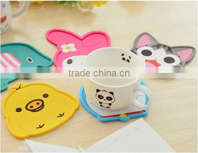 creative animal cute cat silicone cup mat