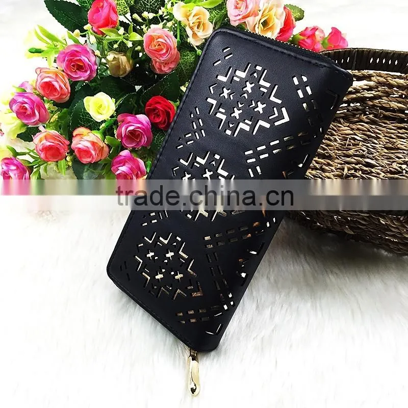 High Quality Wholesale New Fashion Black PU Embossed Women Wallet Famous Designer Brand Wallet