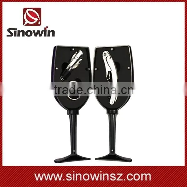 colorful glass shaped gift wine opener set