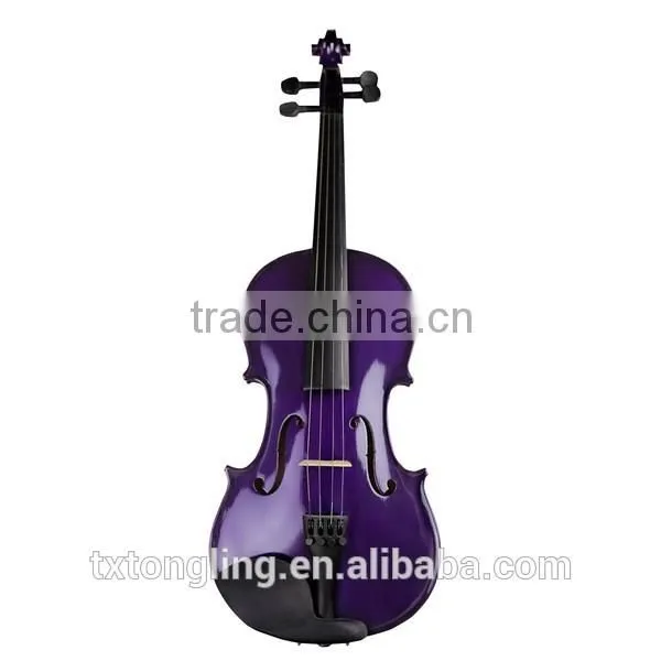 (TL001-1A) Colorful Violins With Cases OEM Purple Colored Violins