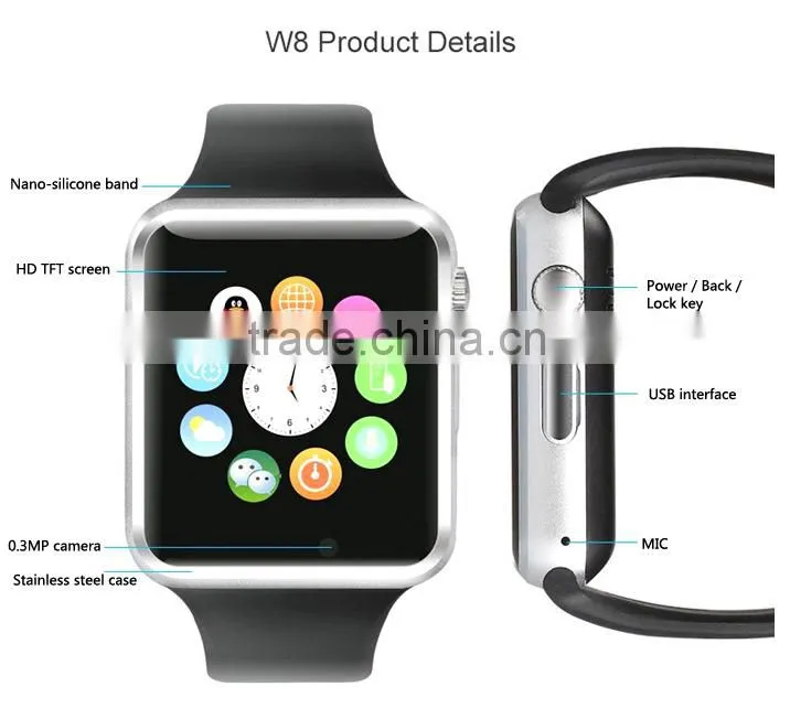2016 W8 Bluetooth Smart Watch Sport Health Fitness Tracker Smart watch w8