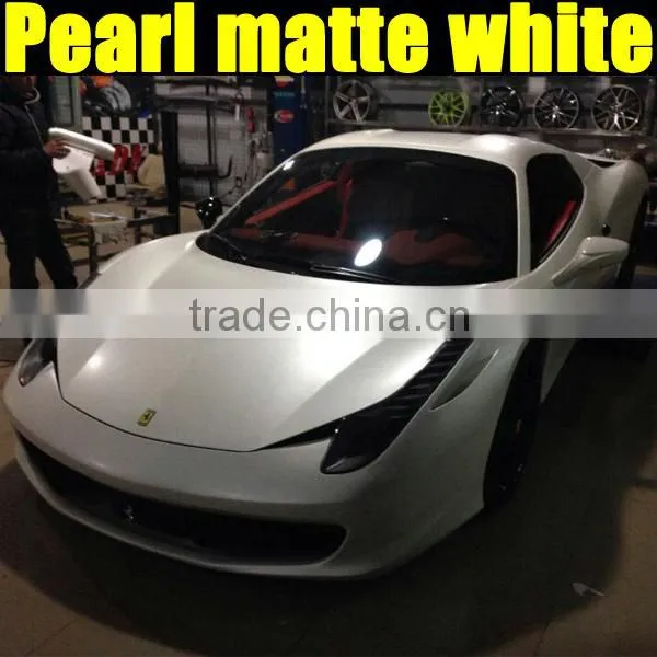 High quality pearl matte white vinyl film with air free bubbles 1.52*20m