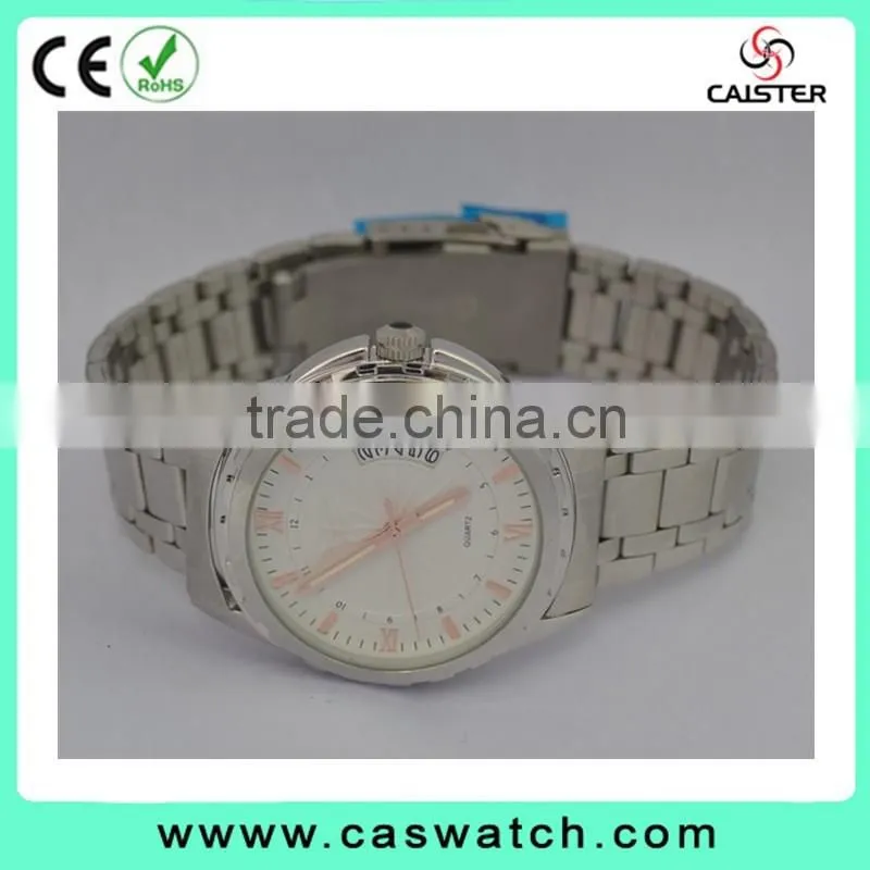 2016 senior quality men's watch, stainless steel watch with date window, fancy light Hands gent's watch