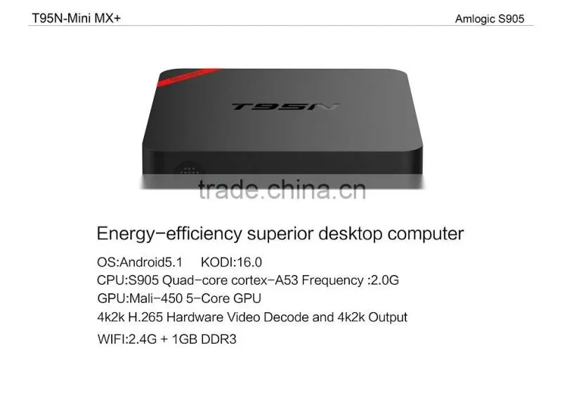 2016 Newest Android 5.1Tv Box S905 T95N-Mini MX plus TV box