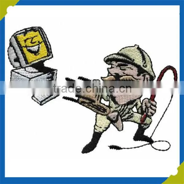 OEM woven patch Caricature embrodery patch decorated embroidered