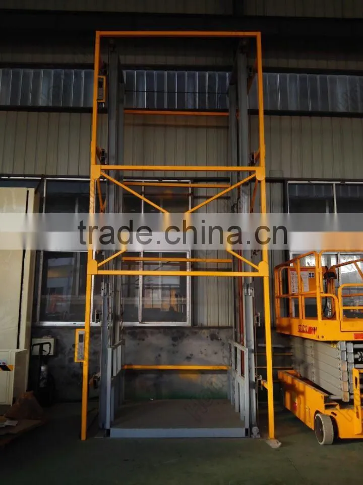 cargo elevator /guide rail lift / hydraulic warehouse cargo lift/ vertical cargo lift