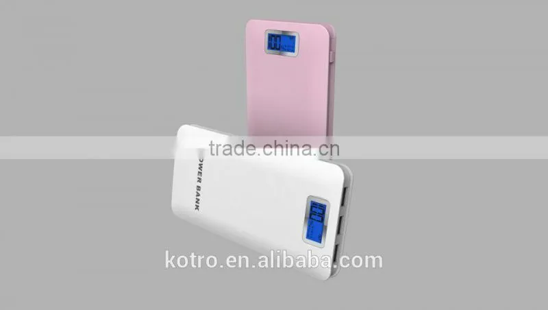 High quality Colorful LCD digital display 3 USB output Power Bank 4.1A Portable Charger 12000mah portable power bank