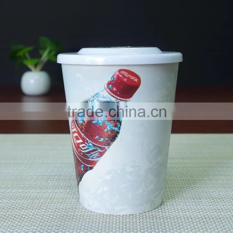 14oz Custom logo white PP plastic color changing magic water cup