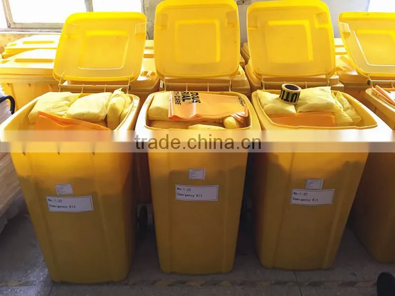 Chemical Spill Kit Yellow Wheel PE Bin 240ltr