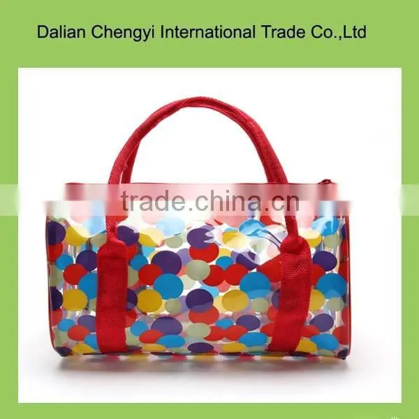 Fashion Waterproof clear plastic pvc tote bag
