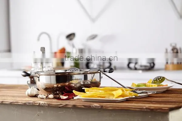 straight shape double function chafing dish with bakelite handle
