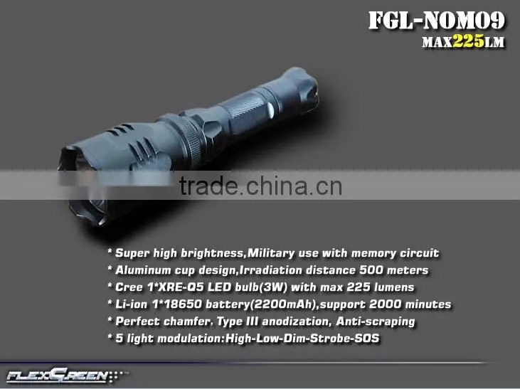 military rechargeable aluminum led q5 flashlight hunt