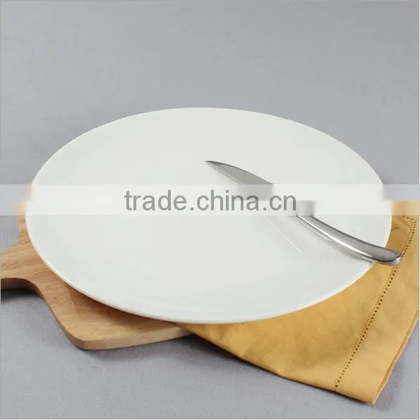 Pure White Circular Hotel Plate Beefsteak Plate Ceramic Tableware HY1671501