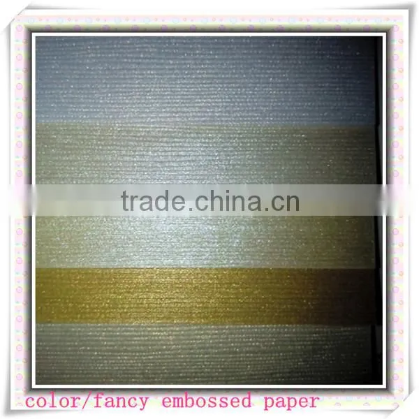 Special paper fancy embossed pearl metallic wrapping paper