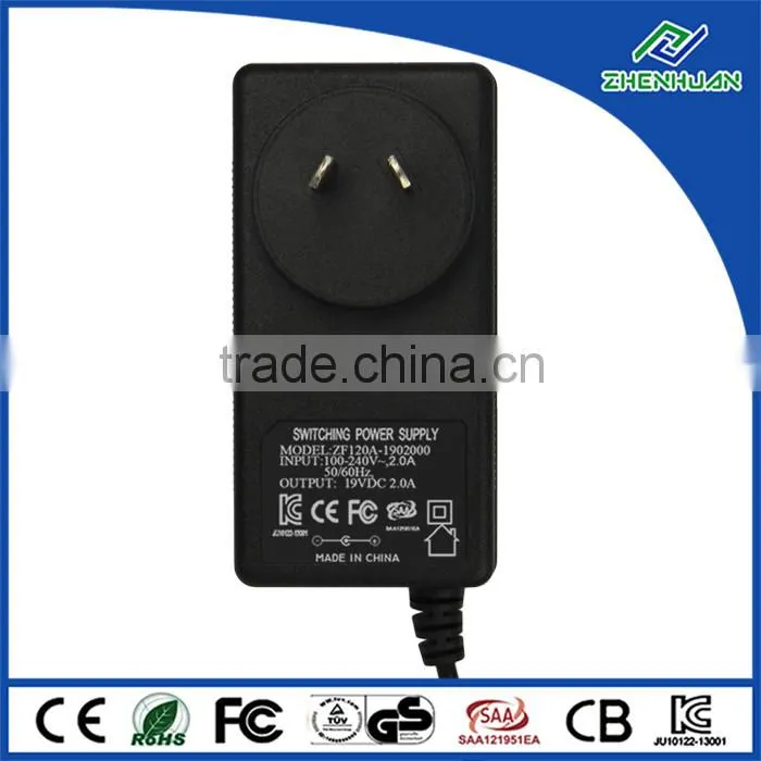 Sata ethernet adapter 19V 2A switching power supply AC DC adaptor 38W