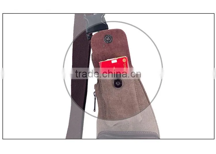 Custom canvas messenger bag wholesale men chest bag