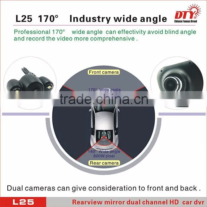 mirror car camera recorder 4.3 inch lcd car dvr ,hd car rearview mirror, L25