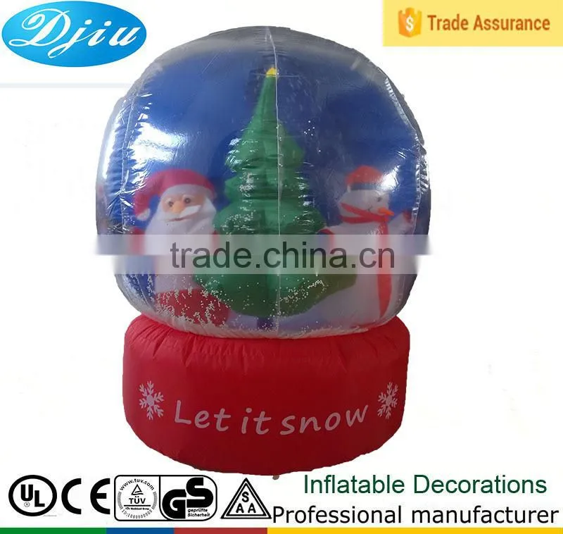 6 ft Tall Airblown Inflatable Photorealistic Snow Globe with Santa and Reindeer