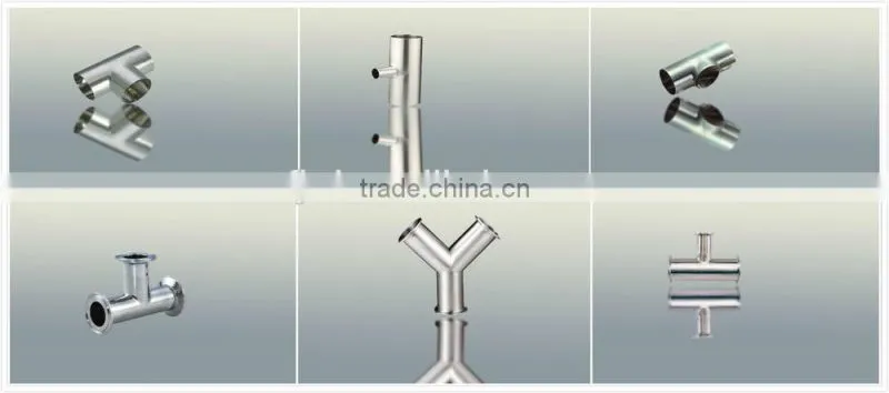 Stainless steel pipe fitting sanitary clamp tee