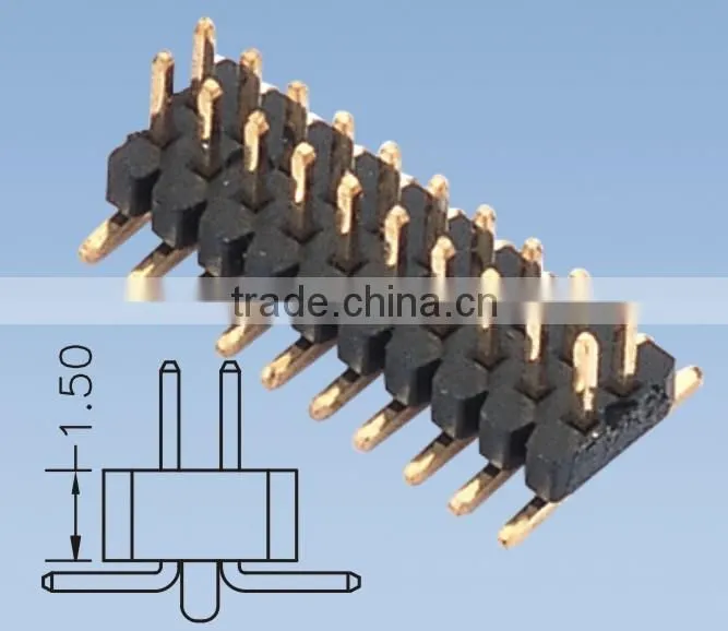 Double Row SMT Pin Header H=1.5 Pitch 1.0mm