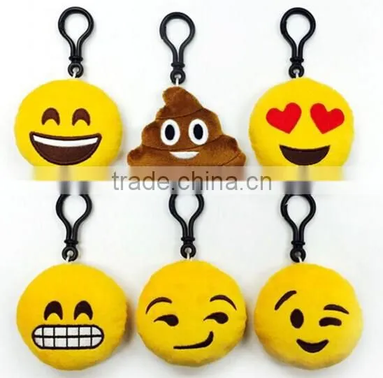 Custom design promotional emoji plush keychain