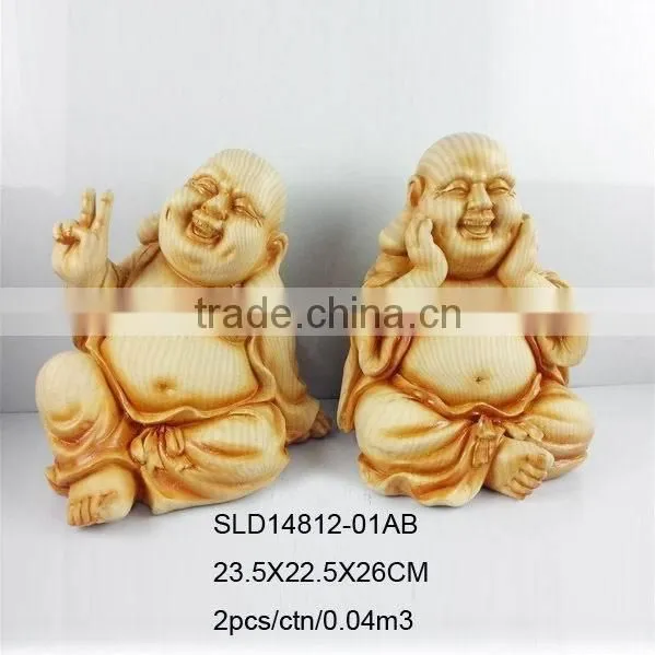 Wooden finish buddha statue home decoration for sale
