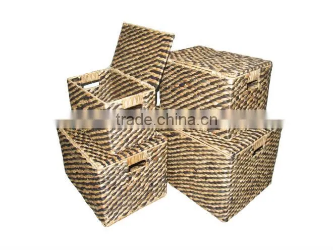 2015 New Product Rectangle Water Hyacinth Basket for Home Decoration and Furniture