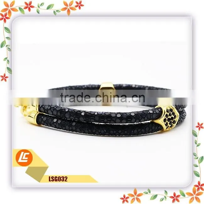 Womens genuine stingray leather bracelet colourful for Wholesale