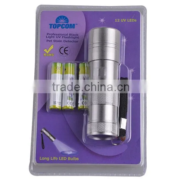 Mini Portable Torch 12 Led Black Light UV Flashlight Urine Detector