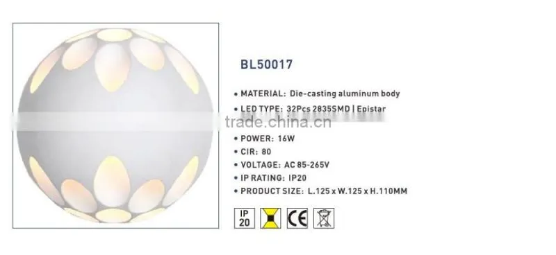 16w 18w 9w led wall lamp