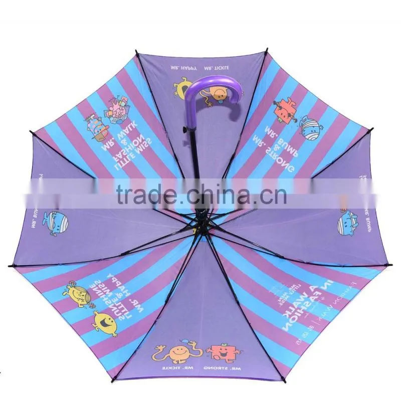 China brand wholesale durable fiberglass ribs crook handle umbrella