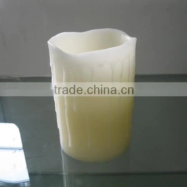 Flameless pillar electric high quality wax led candle light with timer