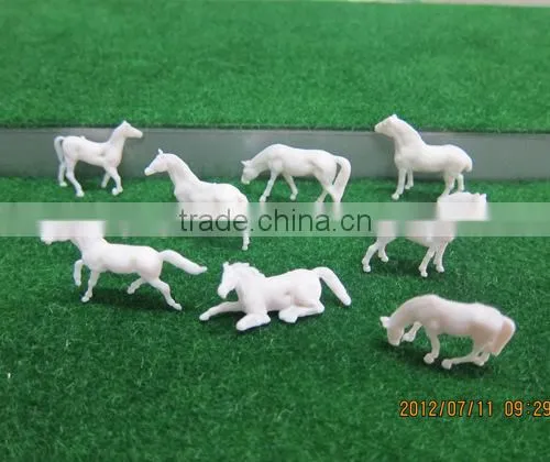 model figure, model animals, scale animals for Z scale, plastic building resin farm horse for 1/150