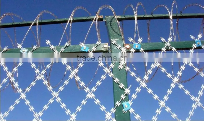 Cross Type Razor Wire Fencing for Military Base