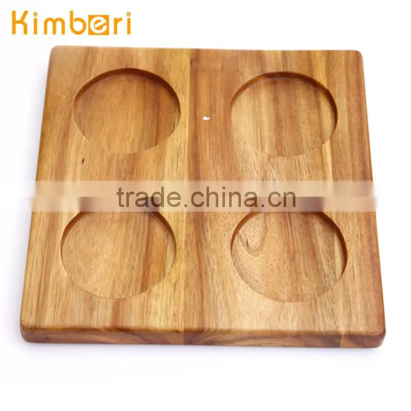 4pcs be home natural acacia wood tea & coffeee cup coaster