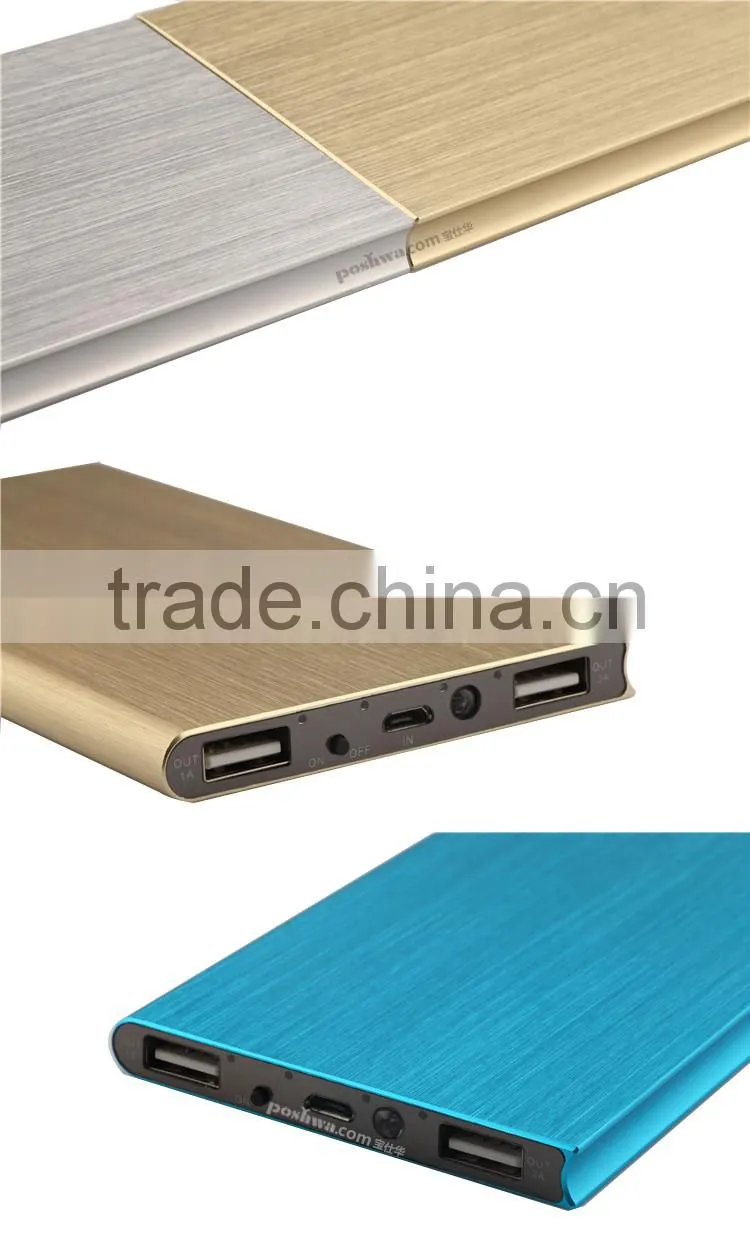 Ultra-thin power bank charger with wire-drawing surface