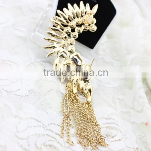 sample order sapphire with chain ear cuff wrap clip earring