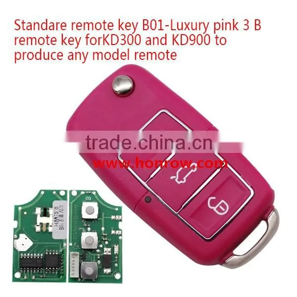 Hot sale products--Standare remote key B01-Luxury 3 button remote key for KD300 and KD900 to produce any model remote pink color