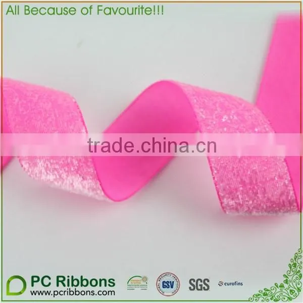 3'' wide grosgrain metallic ribbon elastic glitter metallic velvet ribbon