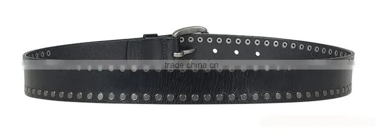 Customized rivets cow leaher belt for men