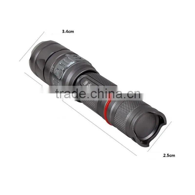 C89 Aluminum Alloy 500lumens high power Wateroroof Rechargeable Flashlight Diving Torch With 5 Lighting Modes